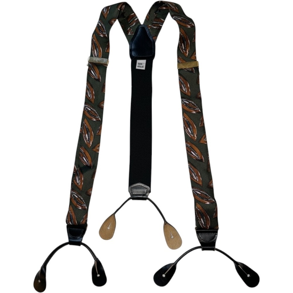 Vintage CAS Silk Suspenders Made in Germany Men's Braces Adjustable